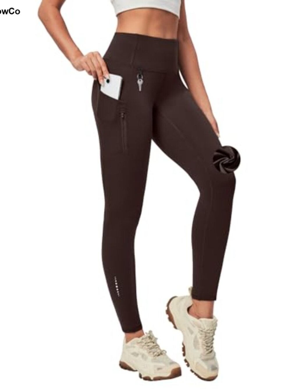 Fleece Lined Leggings Women Thermal Pockets High Waist Winter Pants
